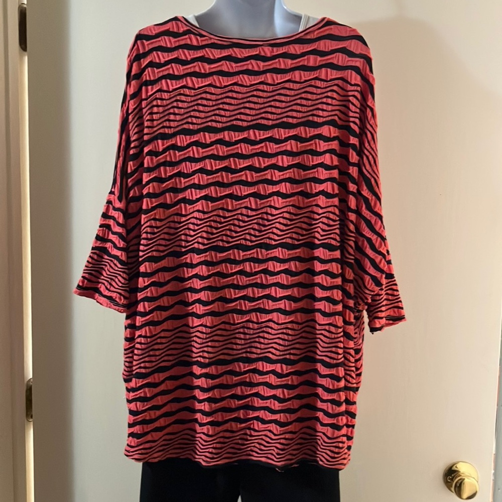 Stylish Coral and Black Women's Top